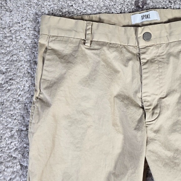 Spoke Pants Mens 33 (Fits 32x33) Beige Sharps Build A Chino Trousers Flaw - Picture 4 of 13